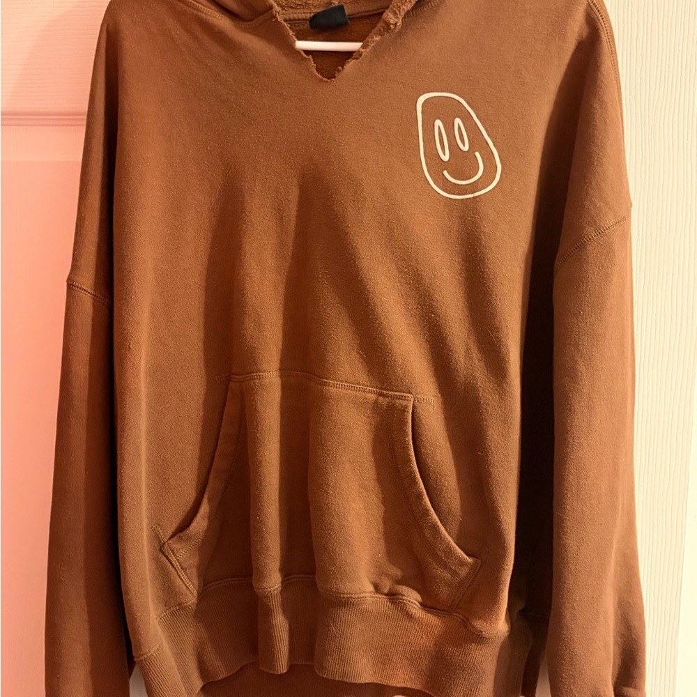 PacSun Brown Women's Sweater with Smiley Design